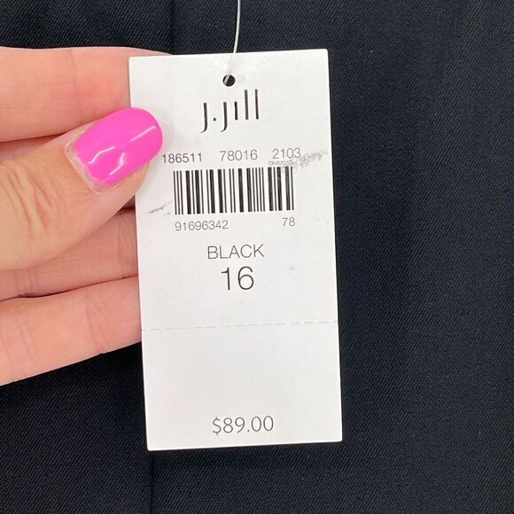 J Jill Precision Stretch Slim Leg Elastic Waist Pants Women 16 Black NWT Comfort - Picture 7 of 8